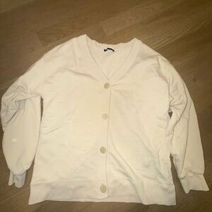 Zara Women's Off-White oversized Cardigan Sweater